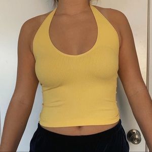 yellow halter top